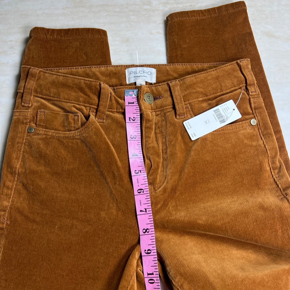 Anthropologie Pilcro High-Rise Skinny Corduroy Pants Cedar Gold Size 26 NWT - Picture 12 of 14